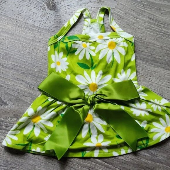 Unbranded Other - Dog One Piece Daisy Green Suspender Dress - Adorable - Size S
